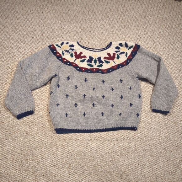 Skyr Sportswear Sweaters - Vintage Skyr Sportswear Sweater Womens Large Floral Wool Cottagecore Knit